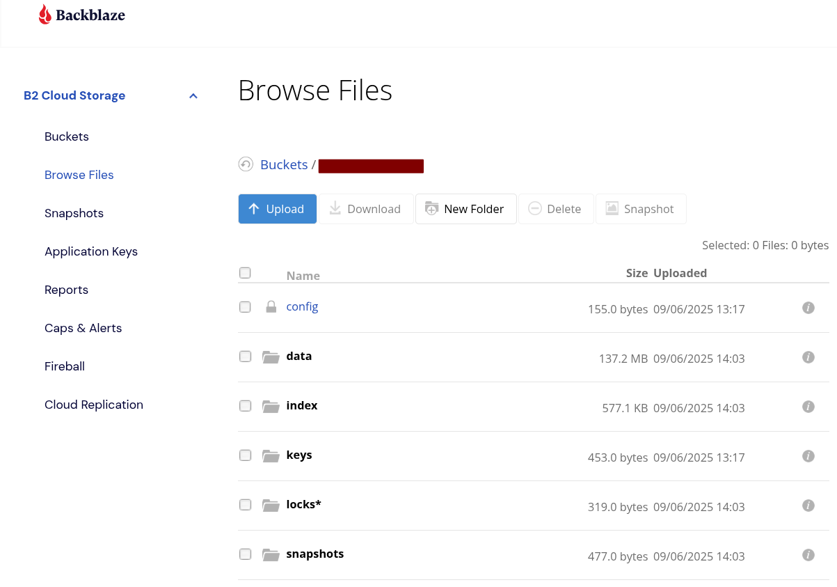 Browse files in Backblaze B2 bucket