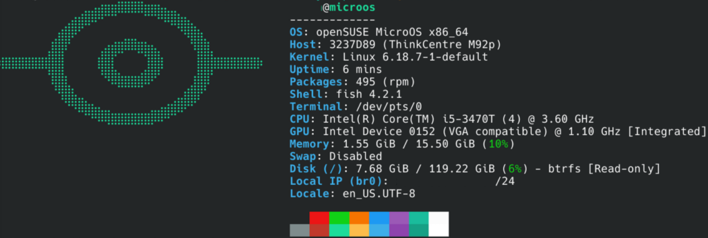 OpenSUSE MicroOS setup